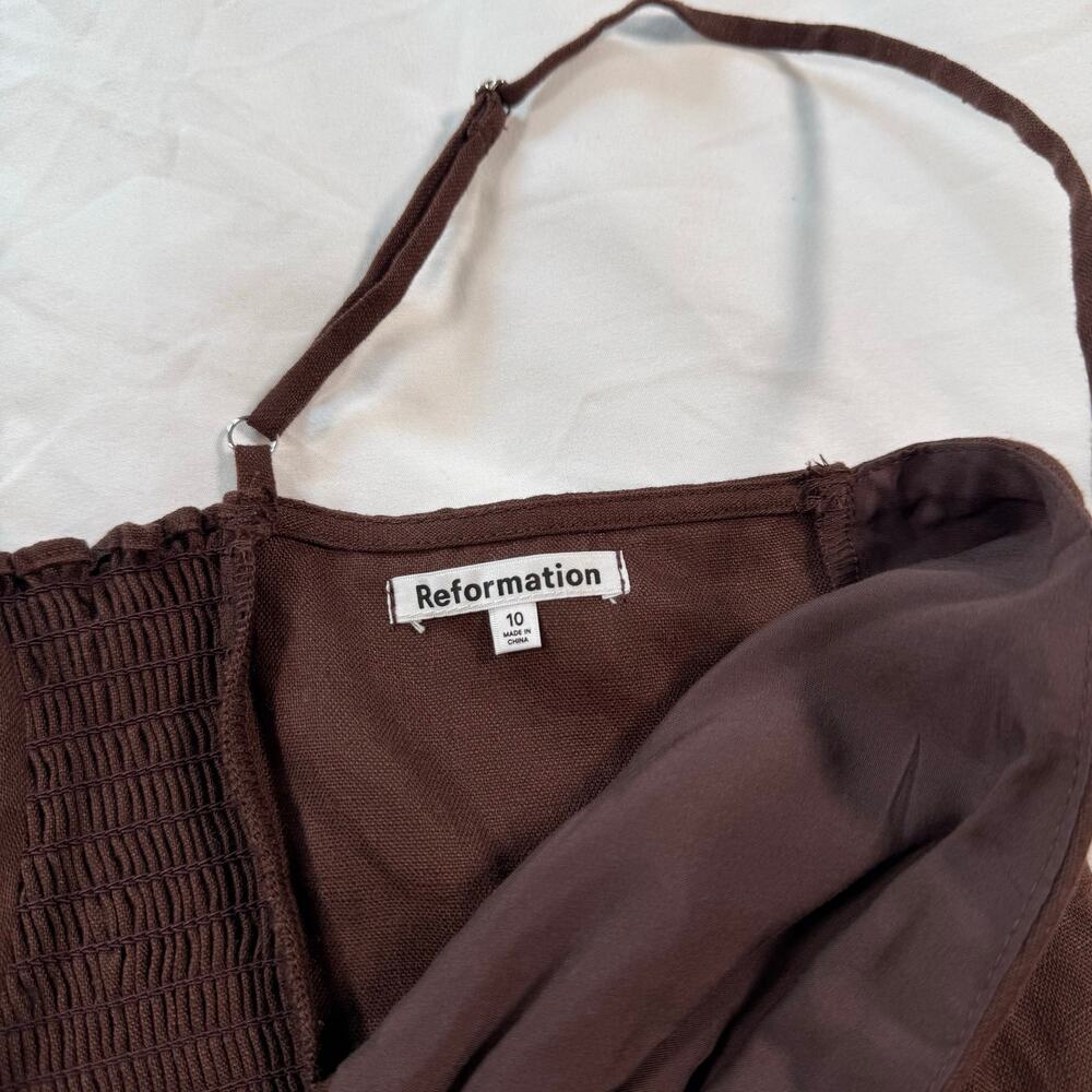 Reformation Brown Sansa Linen crop top tank size XL - Picture 5 of 7